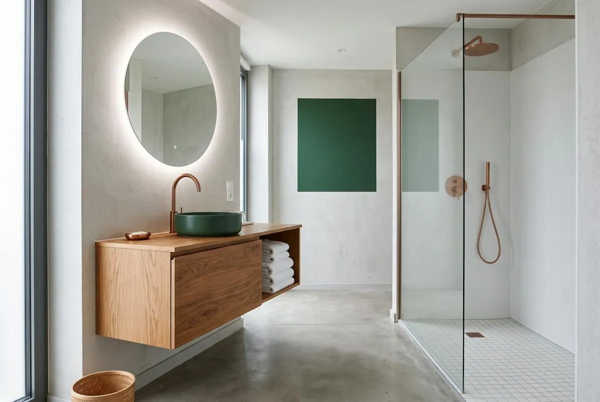 la salle de bain et sa douche à l'italienne